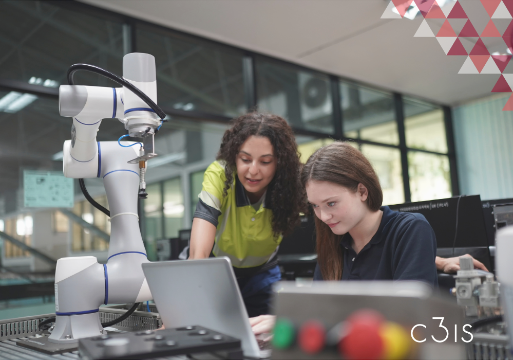 Imagen  de estudiantes en un research lab