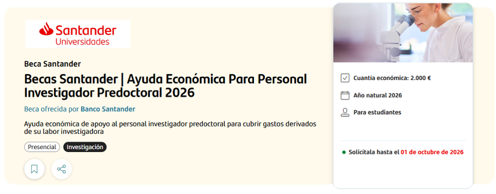 Imagen de la Plataforma Ayuda Económica para Personal Investigador Predoctoral 2026