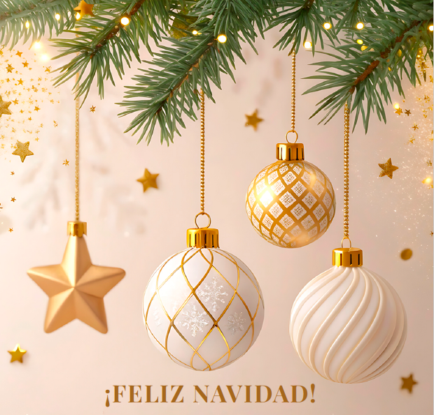 El equipo Decanal de la Facultad de Humanidades, Comunicación y Documentación os desea una Feliz Navidad y un próspero año 2026