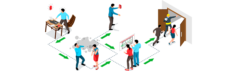Planos con zonas de evacuación