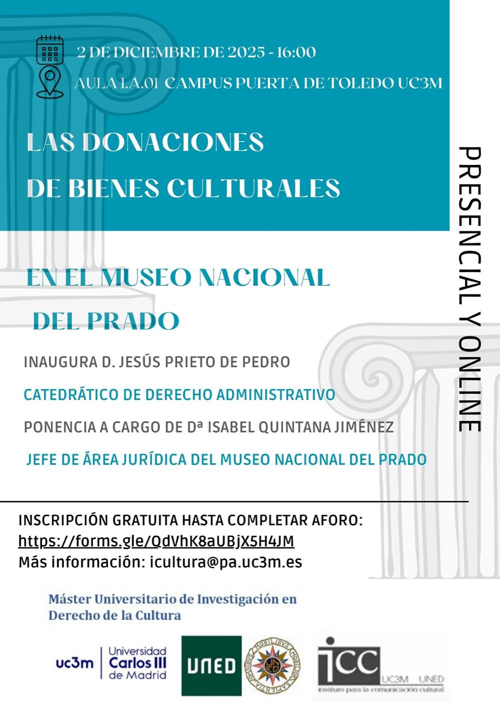 Cartel del Seminario Las donaciones de bienes culturales