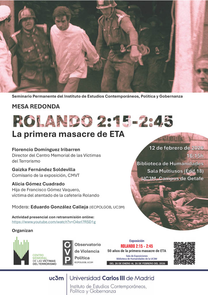 cartel mesa redonda ROLANDO 2:15-2:45. La primera masacre de ETA.