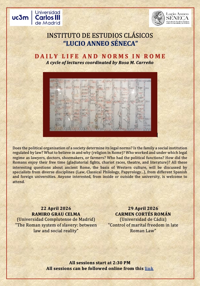  Cycle of lectures: Daily Life and Norms in Rome 
