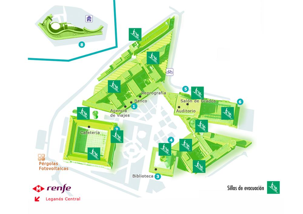 Plano sillas evacuación Leganés
