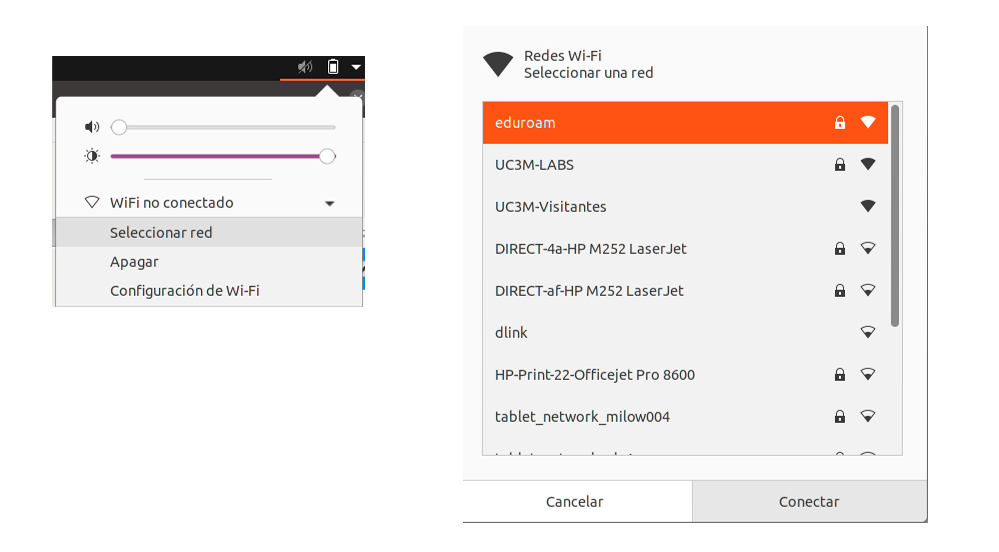 Seleccionar red en Linux