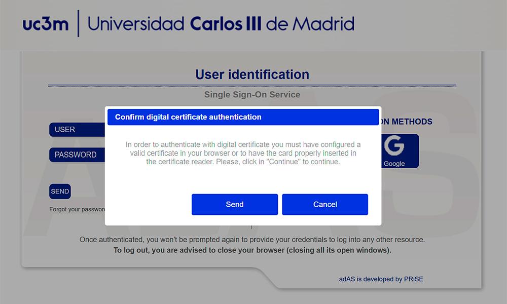 Interface de identificación de usuario