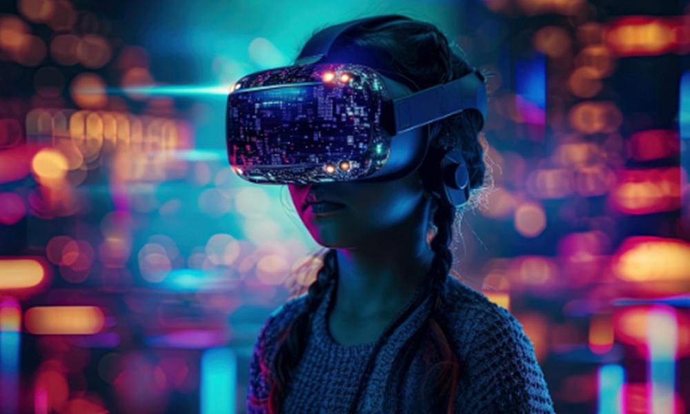 CHICA CON GAFAS DE REALIDAD VIRTUAL