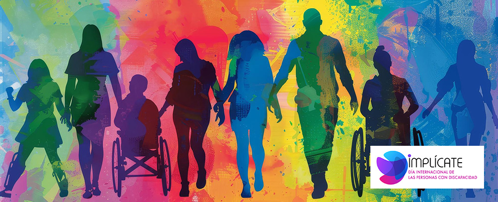 imagen tres amigos paseando , uno va en silla de ruedas y los otros van andando