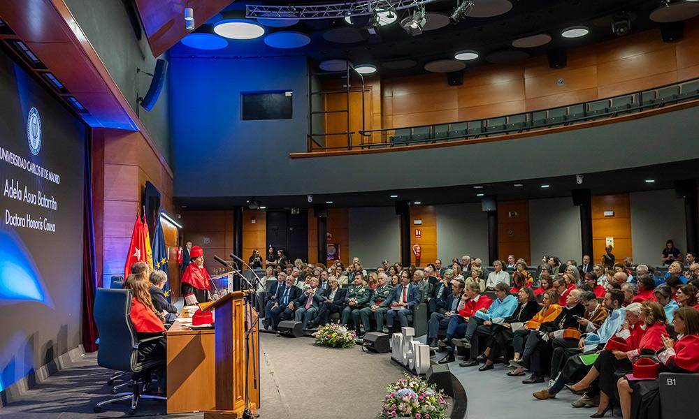 La UC3M celebra la apertura del curso académico 2026/2027 con la investidura como Doctoras Honoris Causa de las juristas Elisa Pérez Vera y Adela Asua Batarrita