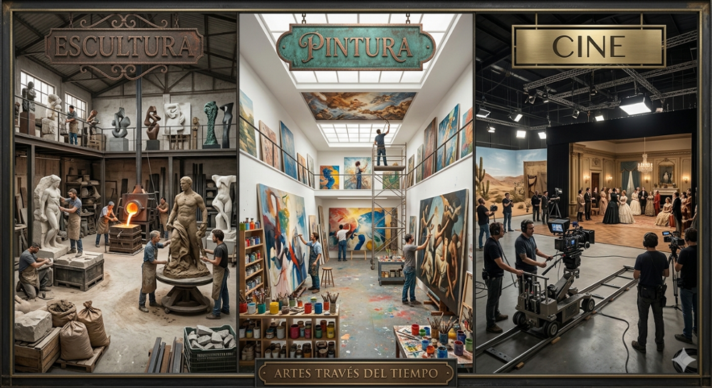 Imagen tres Artes: escultura, pintura y cine